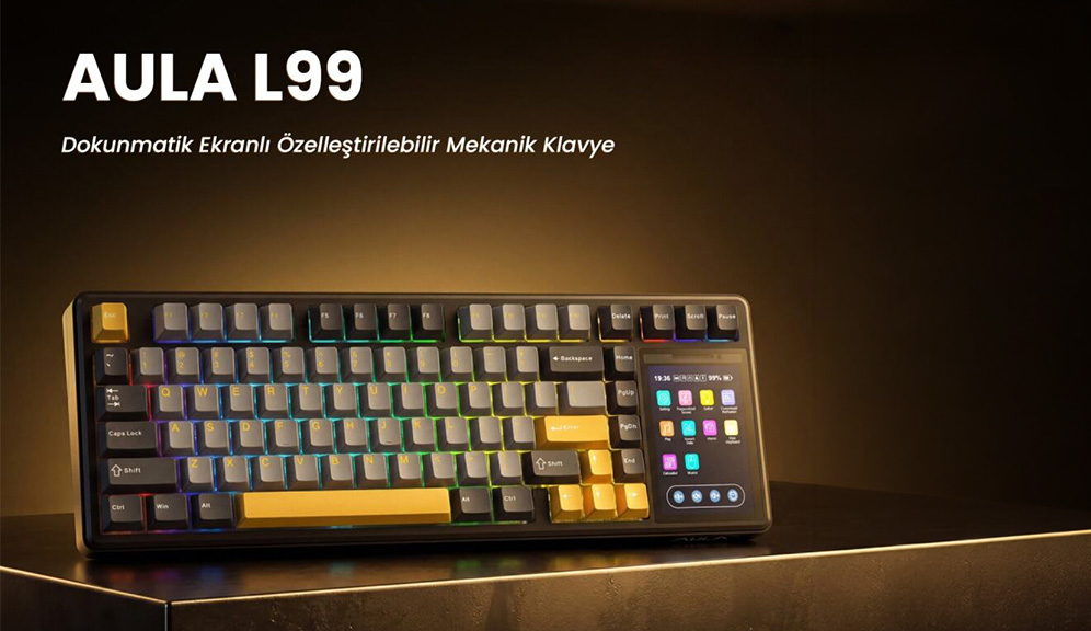 Aula L99 4 İnç Ekranlı Mekanik Gaming Klavye