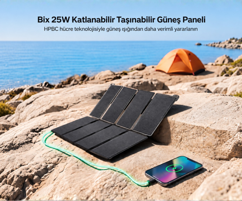 Bix 25W Taşınabilir Güneş Paneli