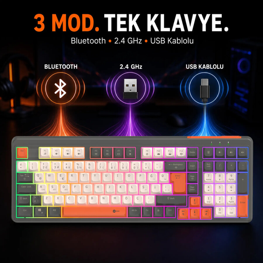 Lecoo GK104 üç modlu oyuncu klavyesi
