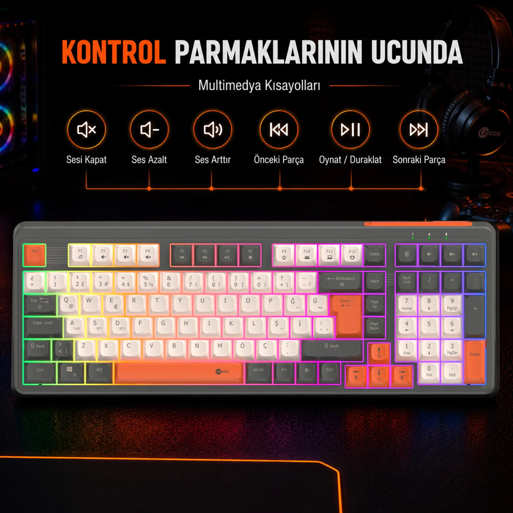 Lecoo GK104 üç modlu oyuncu klavyesi